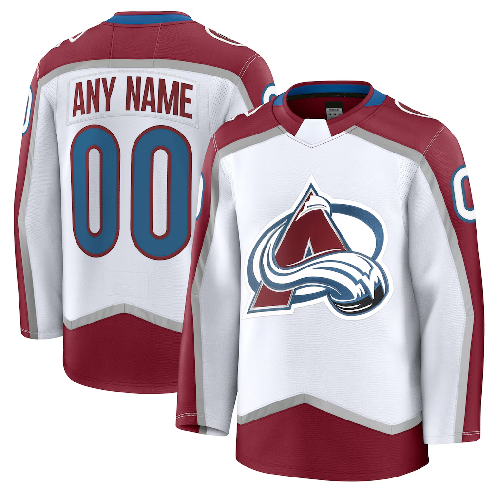 Keante Custom C.Avalanche White Away Premium Jerseys