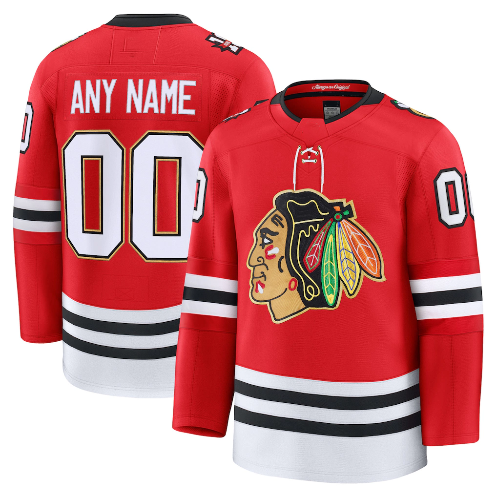 Keante Custom C.Blackhawks Red Centennial Premium Jerseys