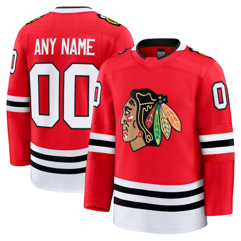 Keante Custom C.Blackhawks Red Home Premium Jerseys