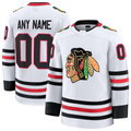 Keante Custom C.Blackhawks White Away Premium Jerseys
