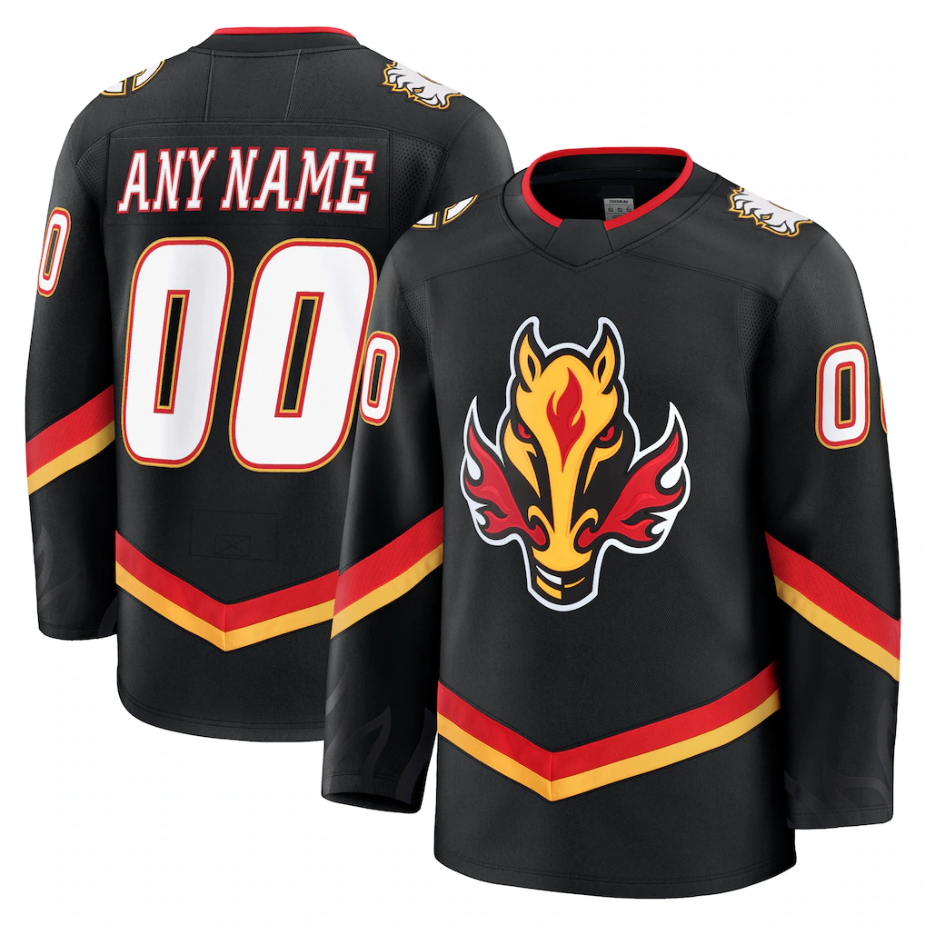 Keante Custom C.Flames Black Alternate Premium Jerseys
