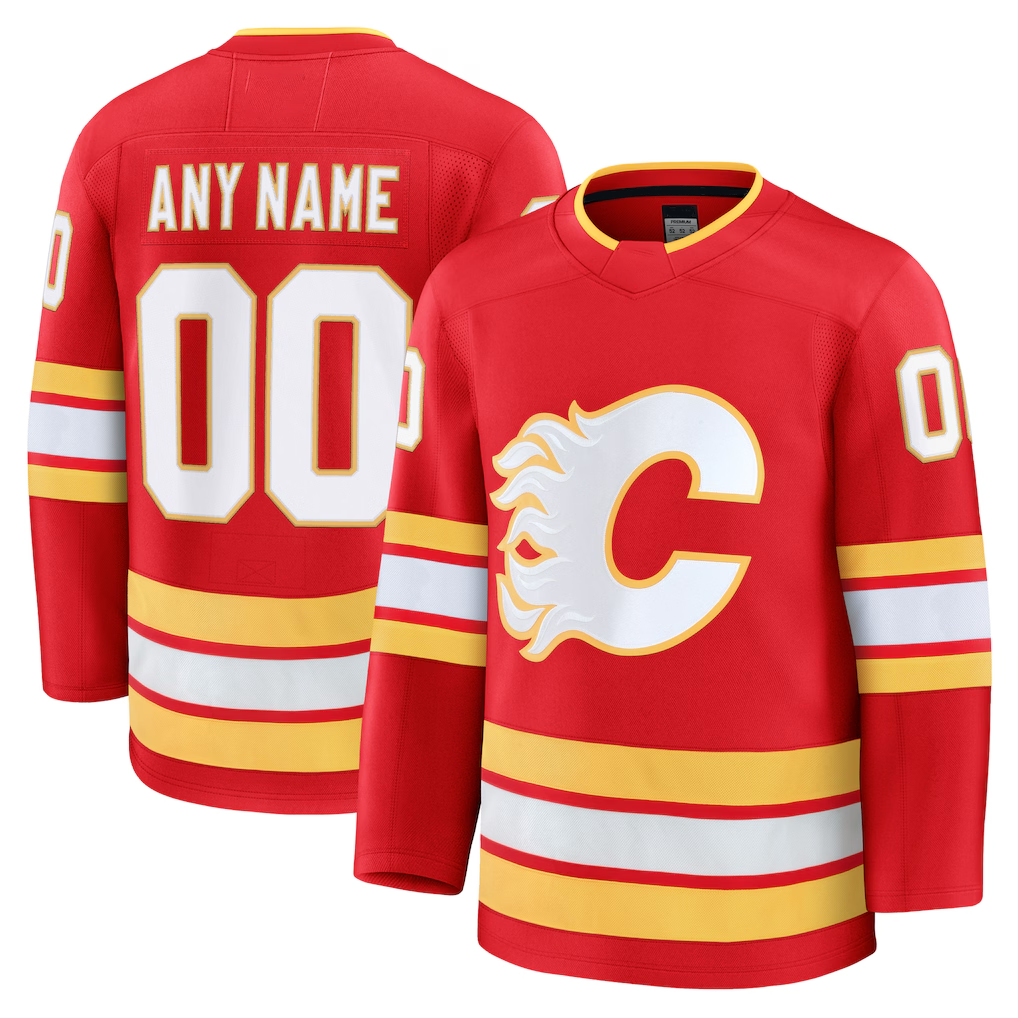 Keante Custom C.Flames Red Home Premium Jerseys
