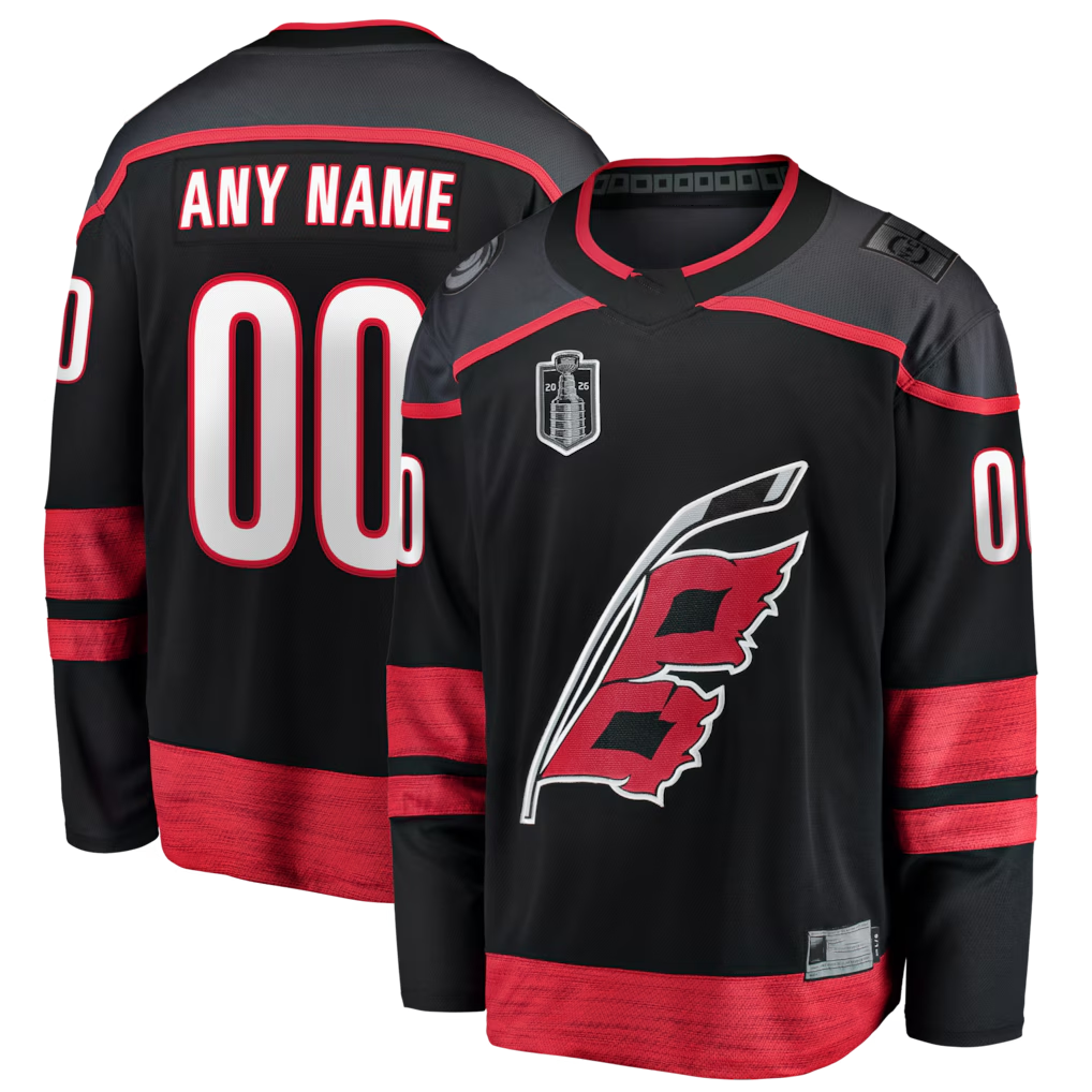 Keante Custom C.Hurricanes Black 2026 Stanley Cup Champions Home Breakaway Custom Stitched Jerseys