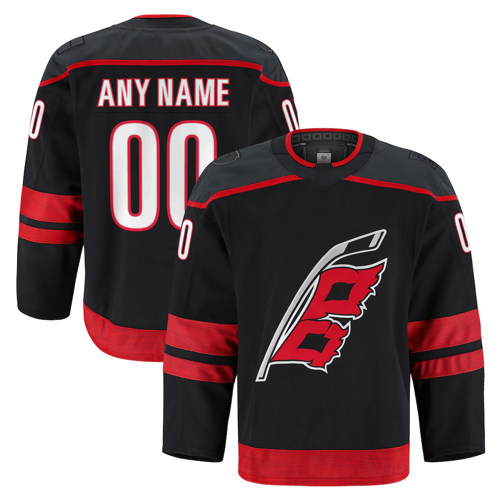 Keante Custom C.Hurricanes Black Home Authentic Pro Stitched Jerseys
