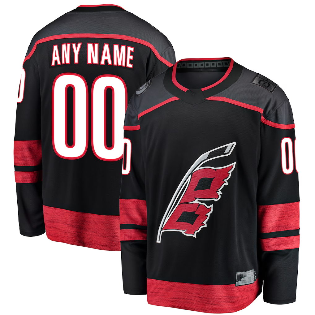 Keante Custom C.Hurricanes Black Home Breakaway Stitched Jerseys