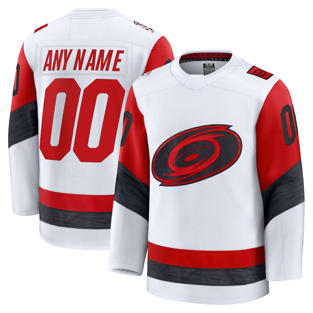 Keante Custom C.Hurricanes White Away Premium Stitched Jerseys