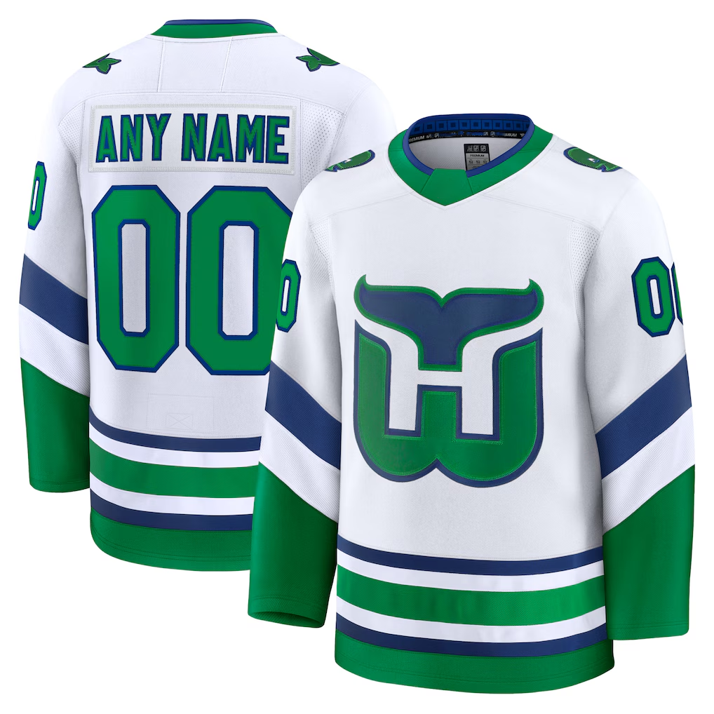 Keante Custom C.Hurricanes White Throwback Premium Stitched Jerseys