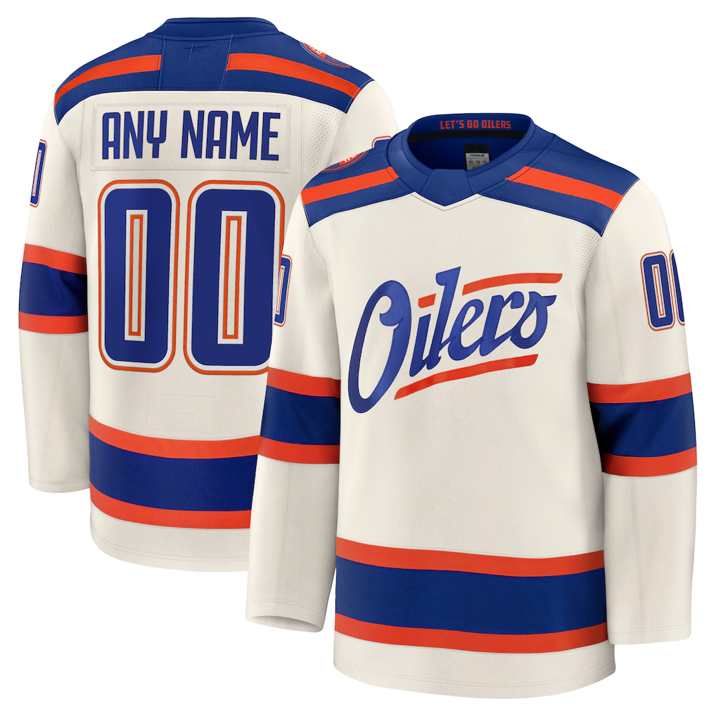 Keante Custom E.Oilers Light Beige Alternate Premium Jerseys