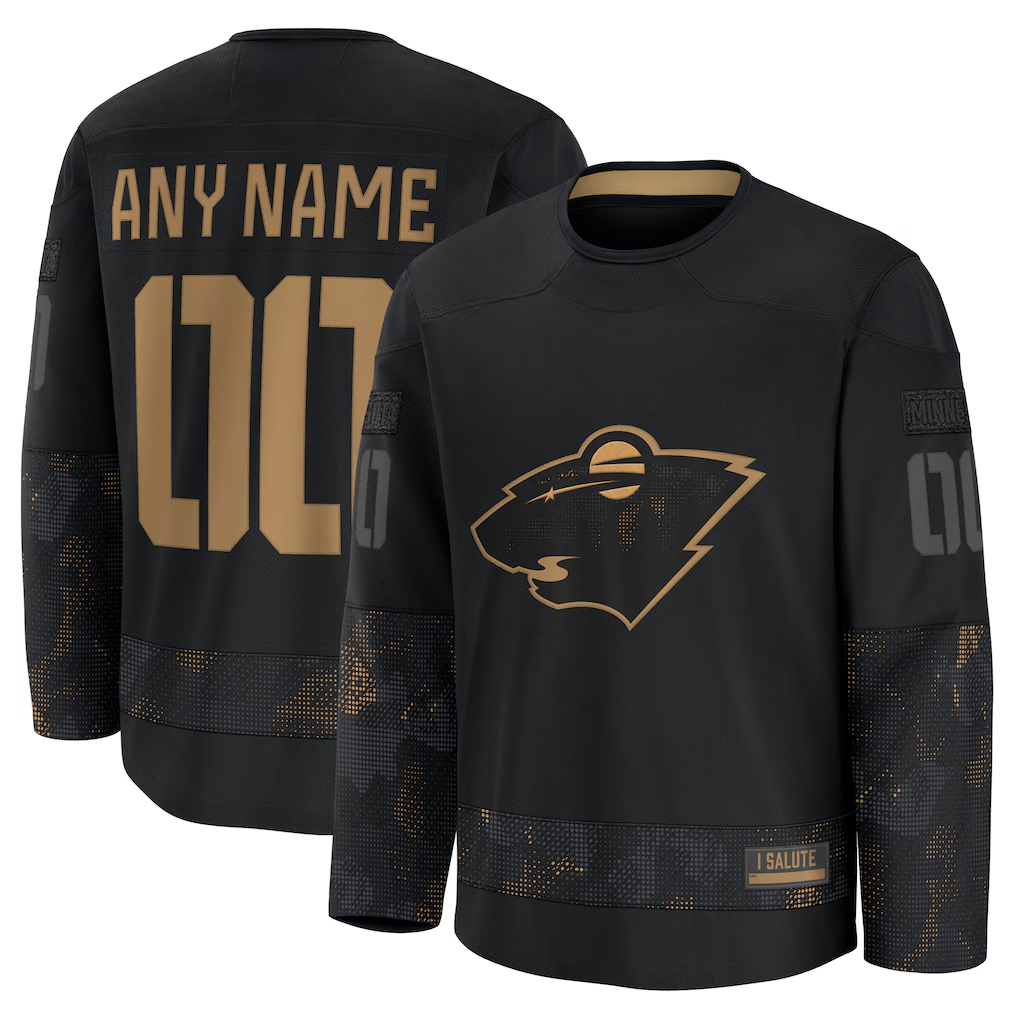 Keante Custom M.Wild Black 2024 Military Appreciation Practice Jerseys