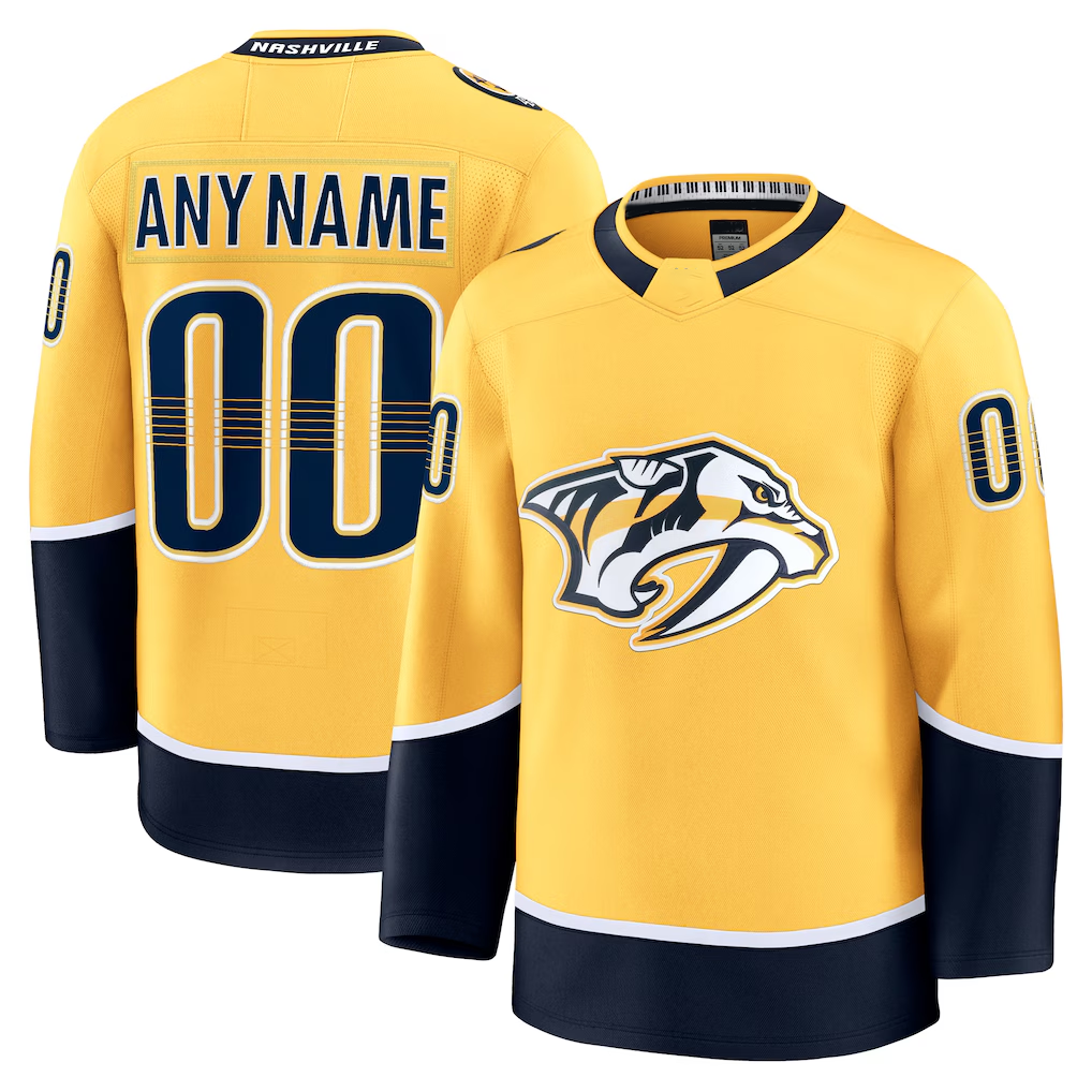 Keante Custom N.Predators Gold Home Premium Jerseys