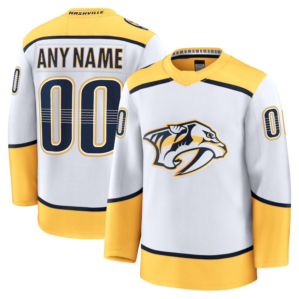 Keante Custom N.Predators White Away Premium Jerseys
