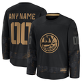 Keante Custom NY.Islanders Black 2024 Military Appreciation Practice Jerseys
