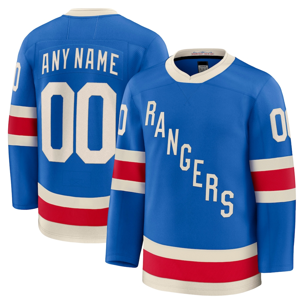 Keante Custom NY.Rangers Blue Centennial Premium Jerseys