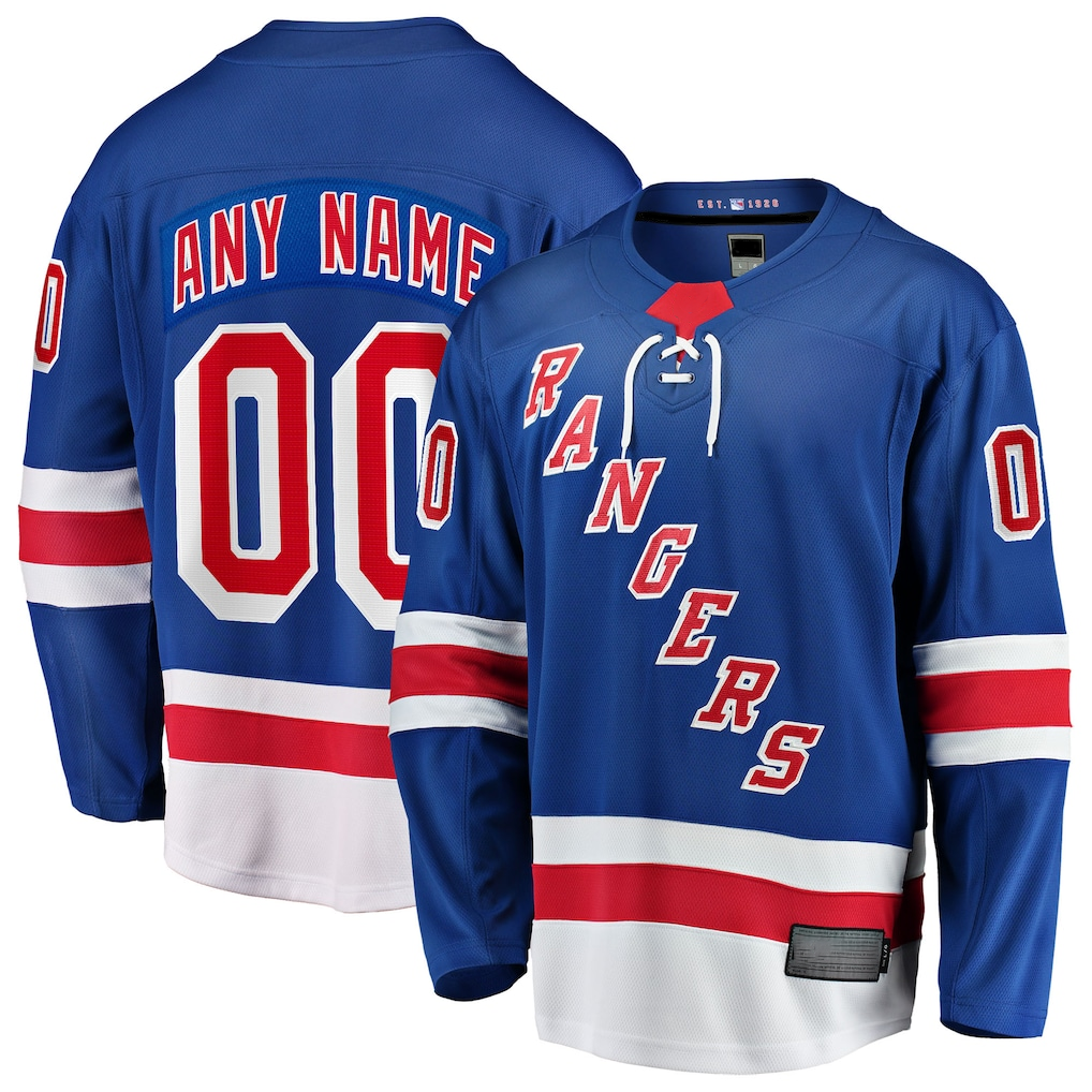 Keante Custom NY.Rangers Blue Home Breakaway Jerseys