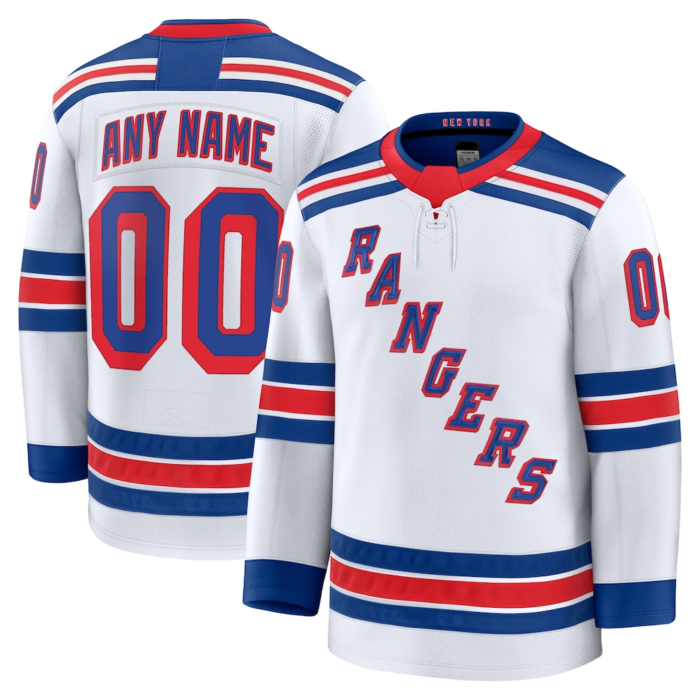 Keante Custom NY.Rangers White Away Premium Jerseys