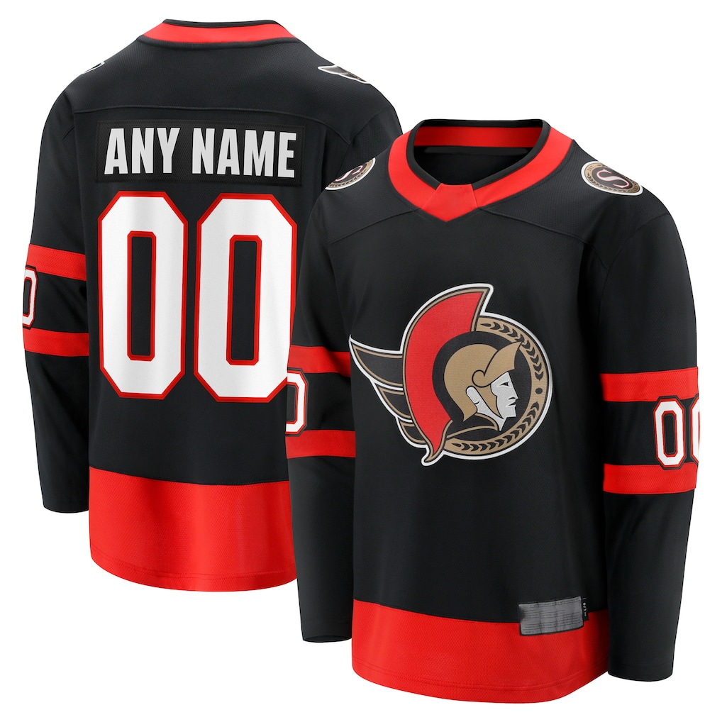 Keante Custom O.Senators Black Home Breakaway Jerseys