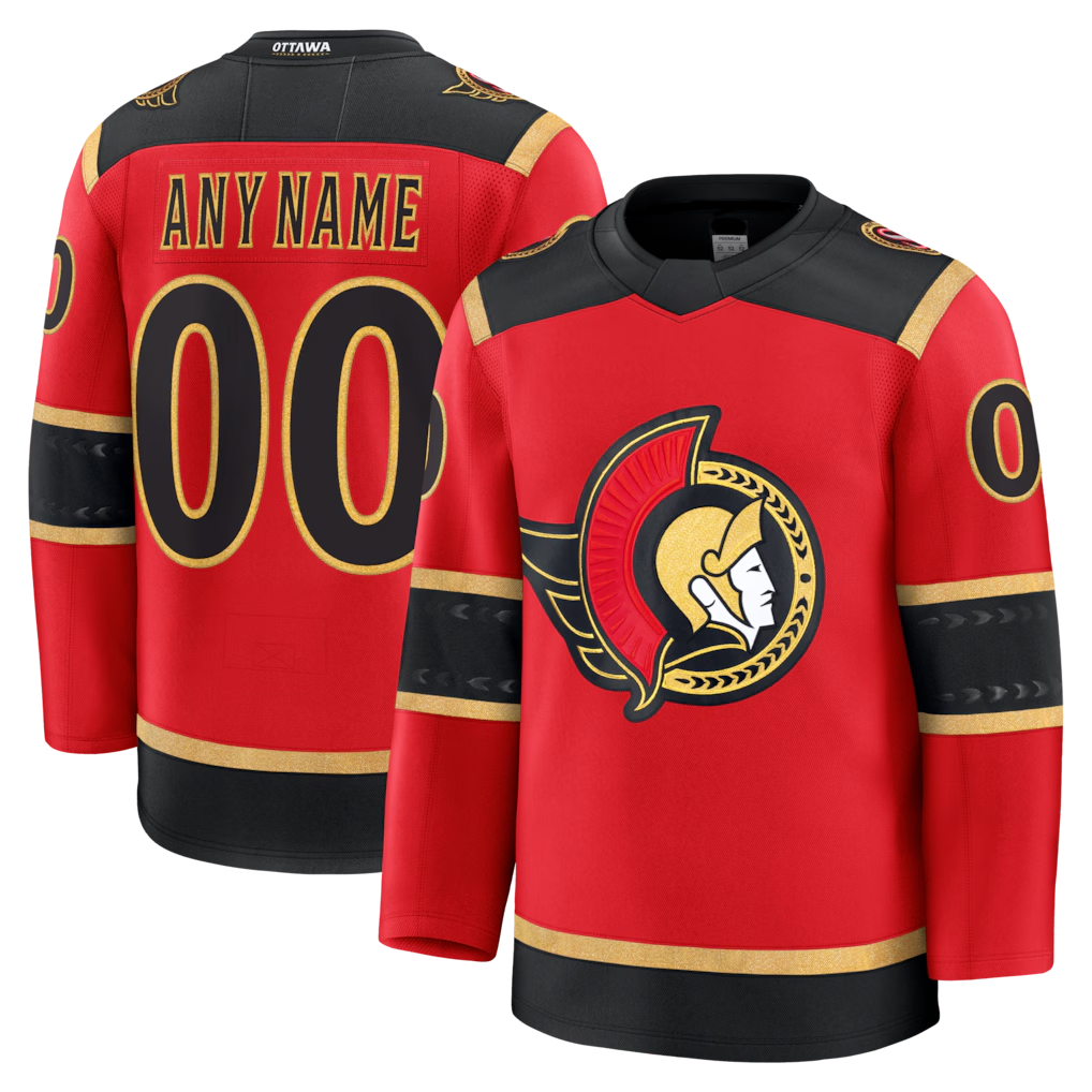 Keante Custom O.Senators Red Alternate Premium Jerseys
