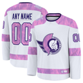 Keante Custom O.Senators White 2024 Hockey Fights Cancer Practice Jerseys