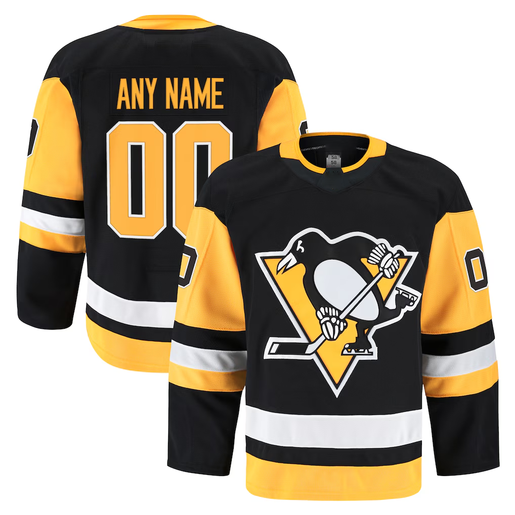 Keante Custom P.Penguins Black Home Authentic Pro Jerseys