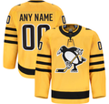 Keante Custom P.Penguins Gold Alternate Authentic Pro Jerseys