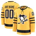 Keante Custom P.Penguins Gold Alternate Premium Jerseys