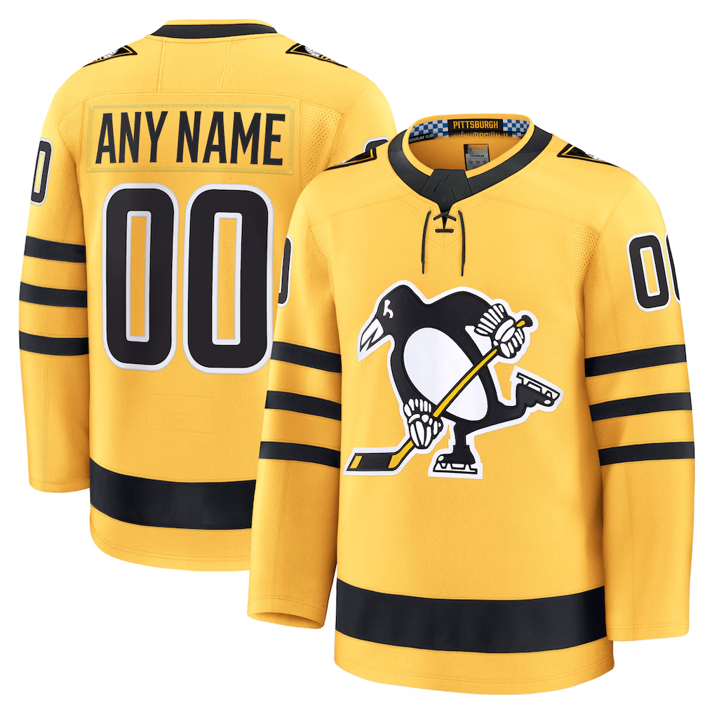 Keante Custom P.Penguins Gold Alternate Premium Jerseys