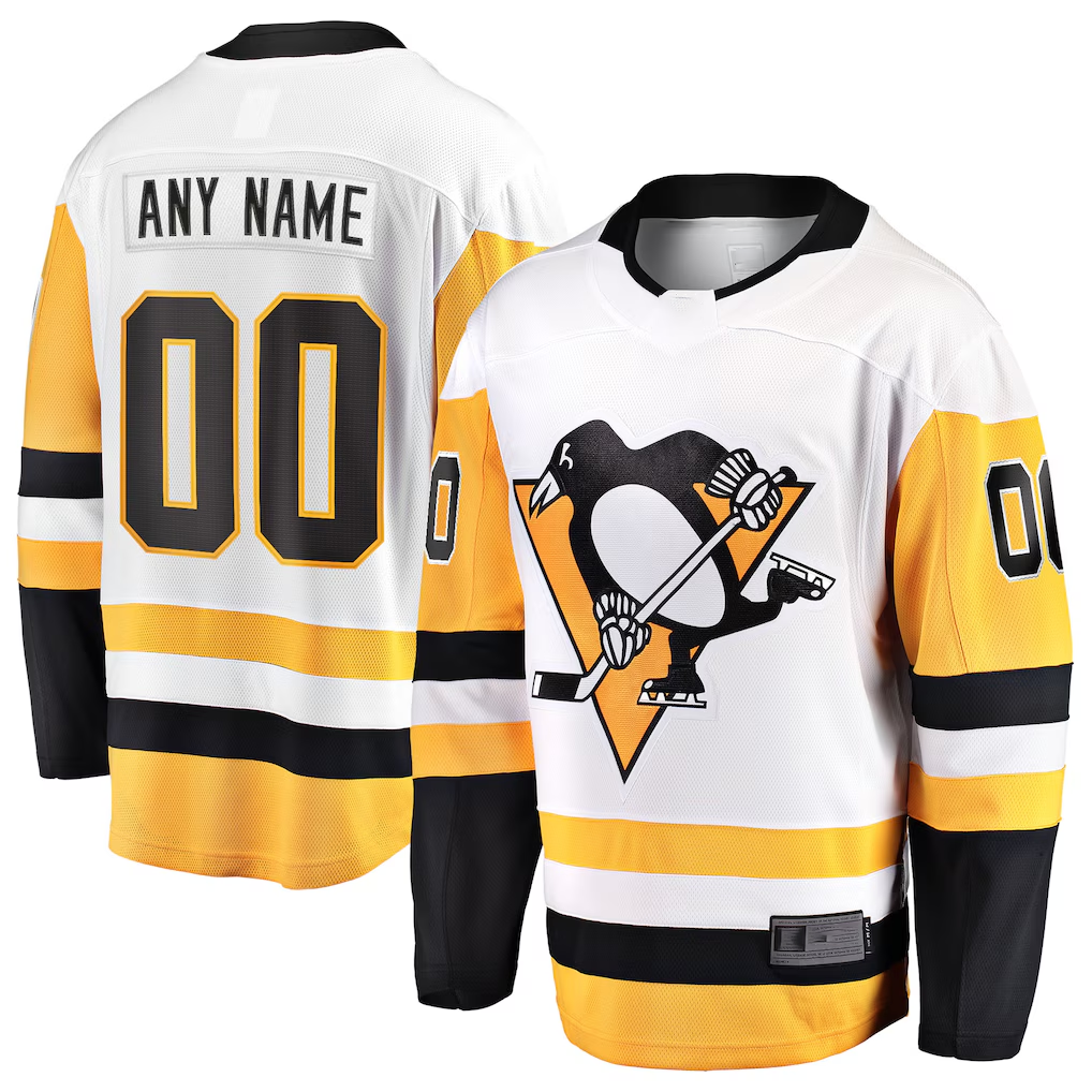Keante Custom P.Penguins White Away Breakaway Jerseys