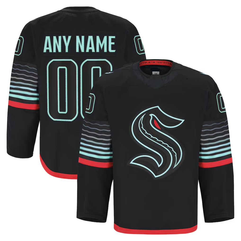 Keante Custom S.Kraken Black Alternate Authentic Pro Jerseys