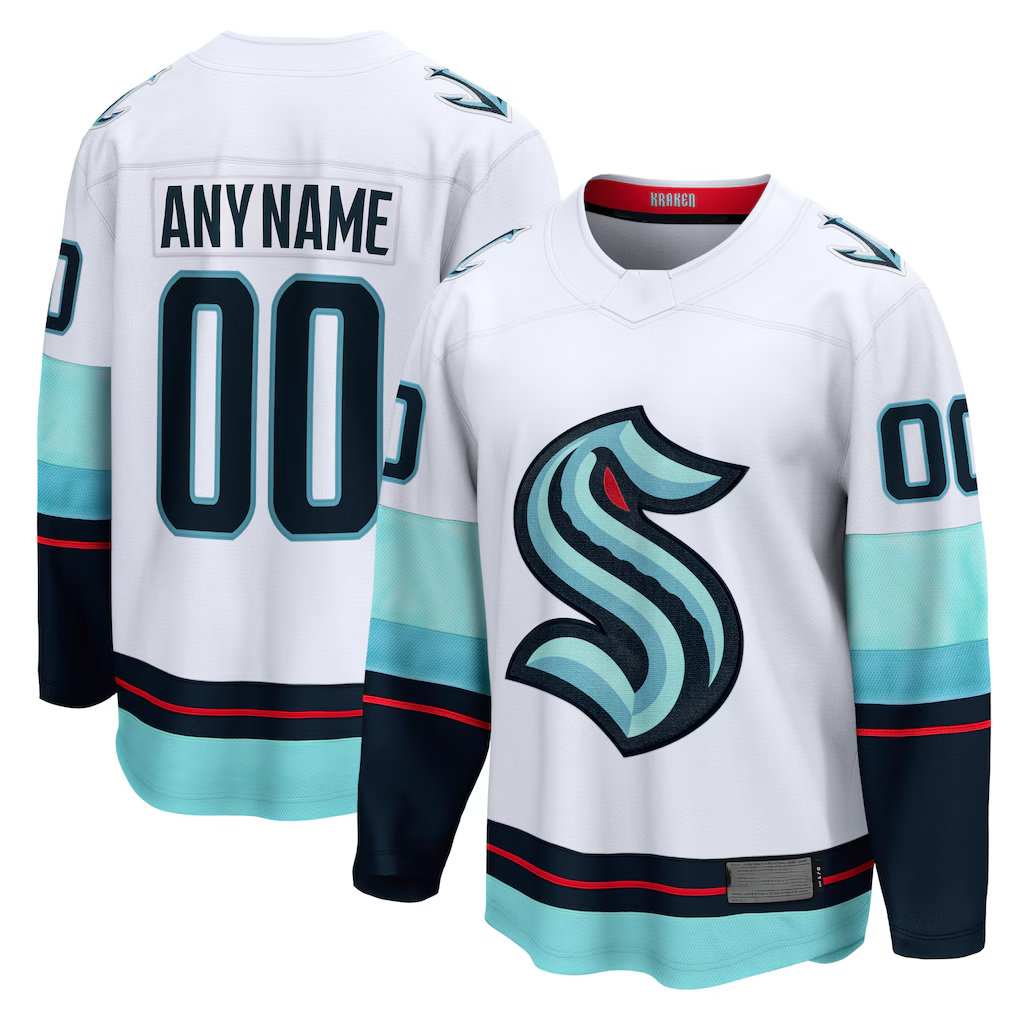 Keante Custom S.Kraken White Away Breakaway Jerseys