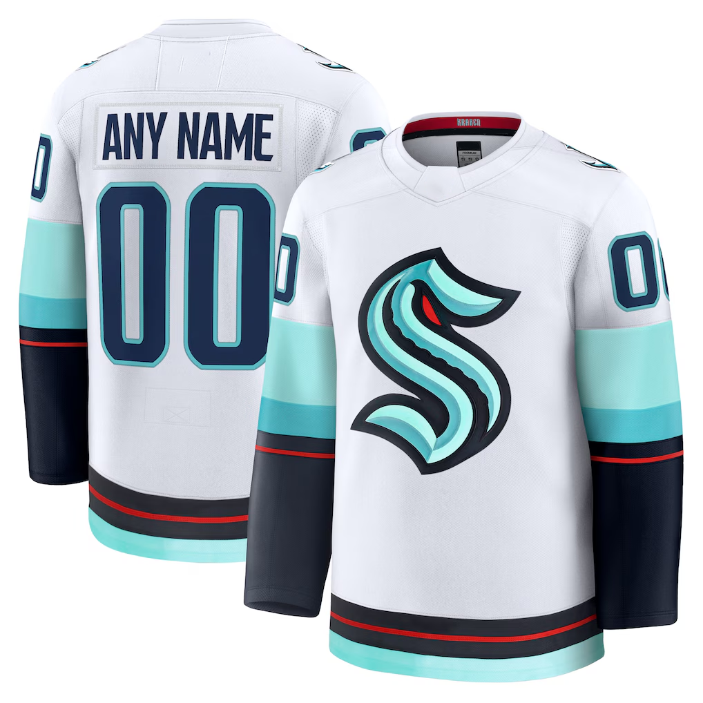 Keante Custom S.Kraken White Away Premium Jerseys