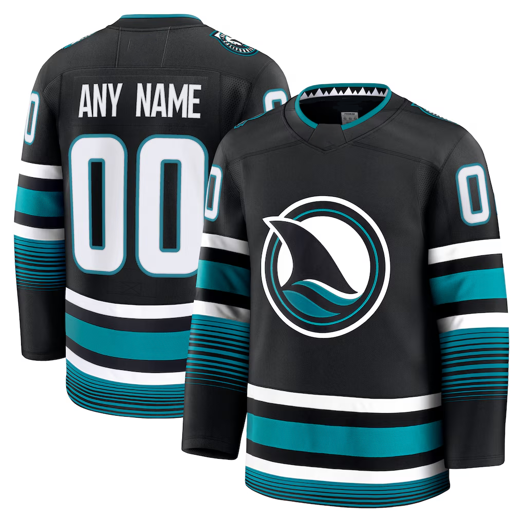 Keante Custom SJ.Sharks Black Alternate Premium Jerseys