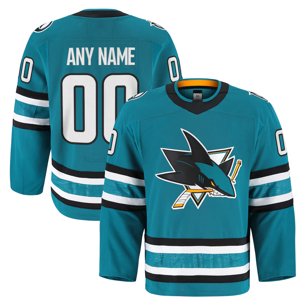 Keante Custom SJ.Sharks Teal Home Authentic Pro Jerseys
