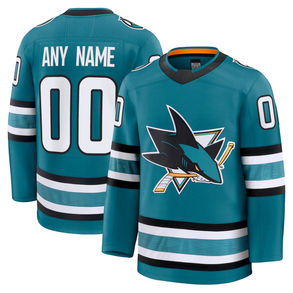 Keante Custom SJ.Sharks Teal Home Premium Jerseys