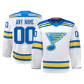 Keante Custom SL.Blues White Away Authentic Pro Jerseys