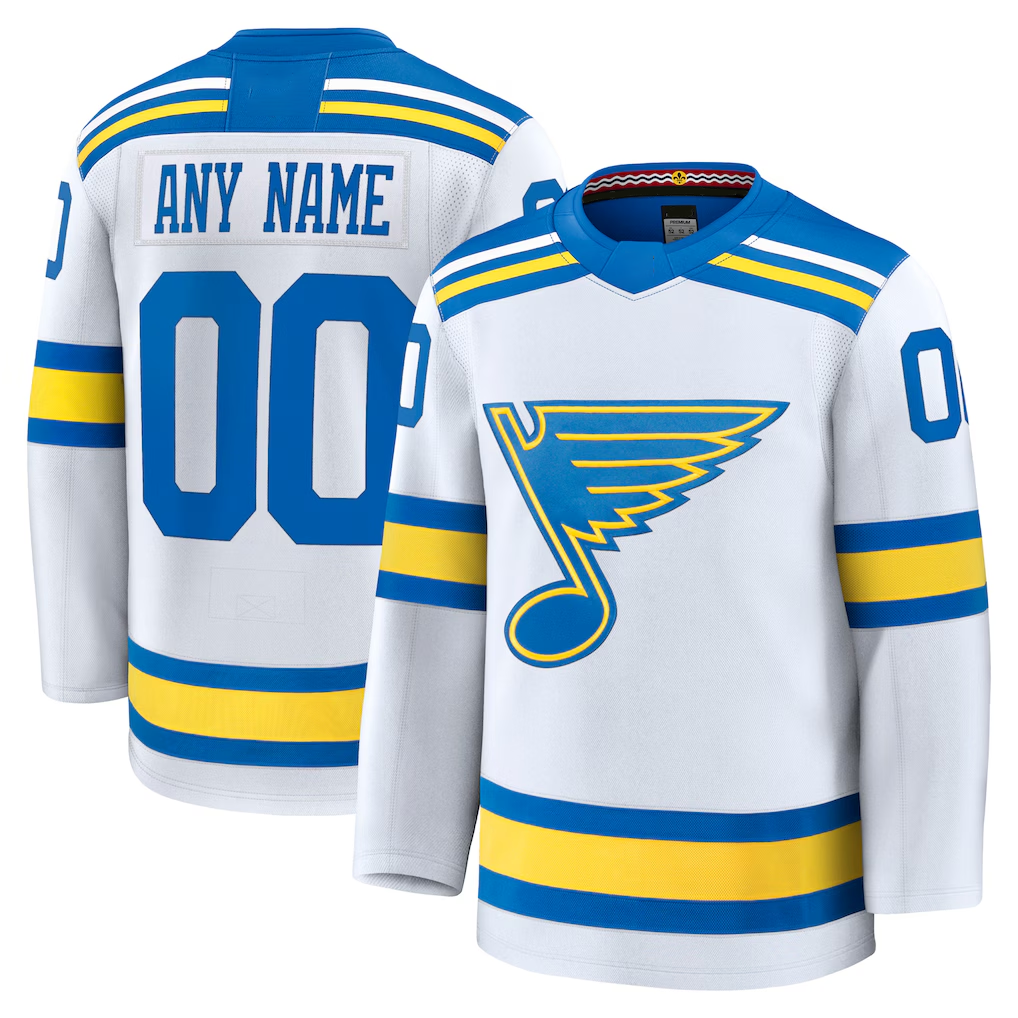 Keante Custom SL.Blues White Away Premium Jerseys
