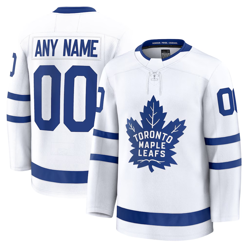 Keante Custom TM.Leafs White Away Premium Jerseys