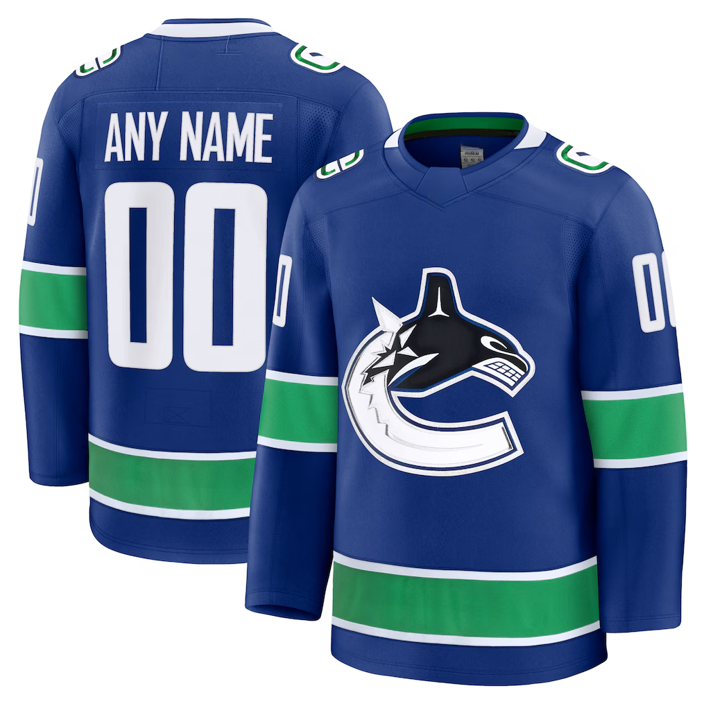 Keante Custom V.Canucks Blue Home Premium Jerseys