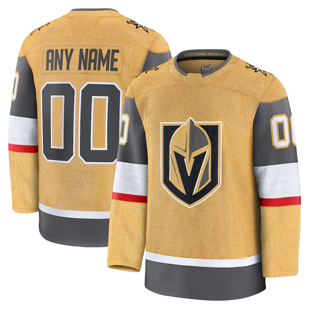 Keante Custom VG.Knights Gold Home Premium Jerseys