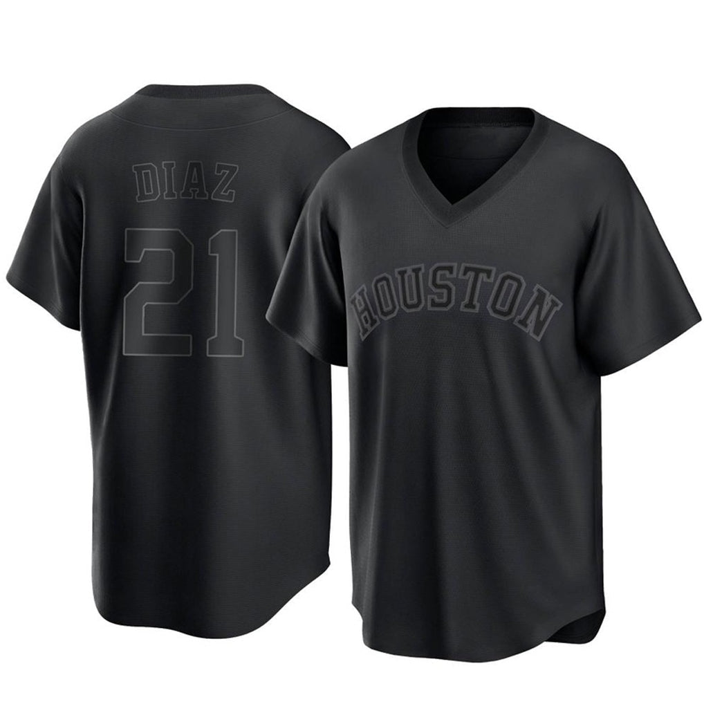 Keante H.Astros #21 Yainer Diaz Player Black Fashion T-shirt Home Game Stitched Jerseys