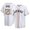 Keante H.Astros #21 Yainer Diaz Player Gold Collection Game Home Stitched Jerseys