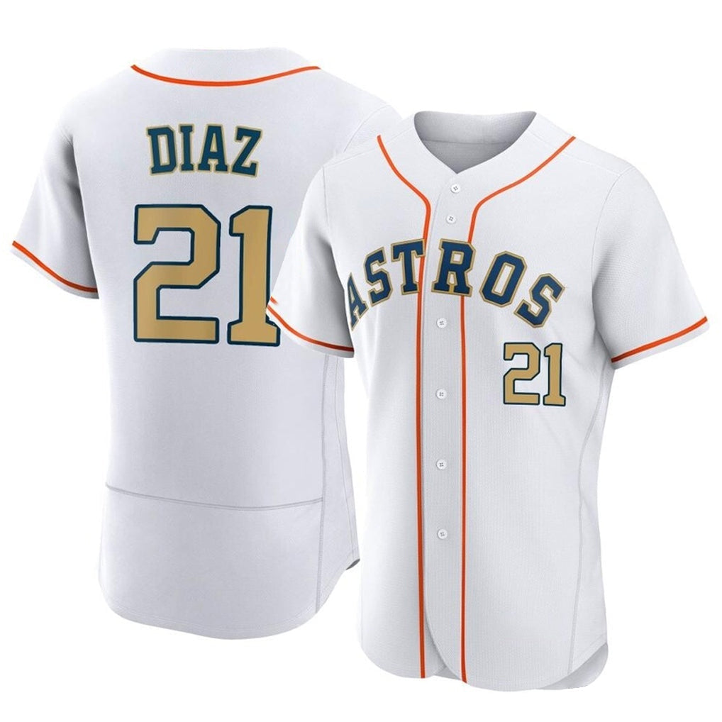 Keante H.Astros #21 Yainer Diaz Player Gold Collection Limited Elite Home Stitched Jerseys
