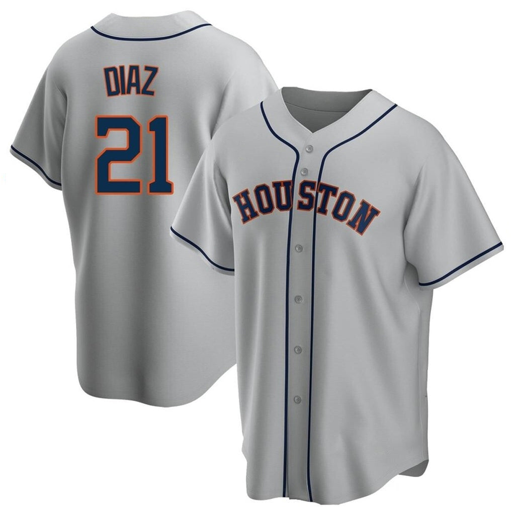 Keante H.Astros #21 Yainer Diaz Player Gray Home Game Stitched Jerseys