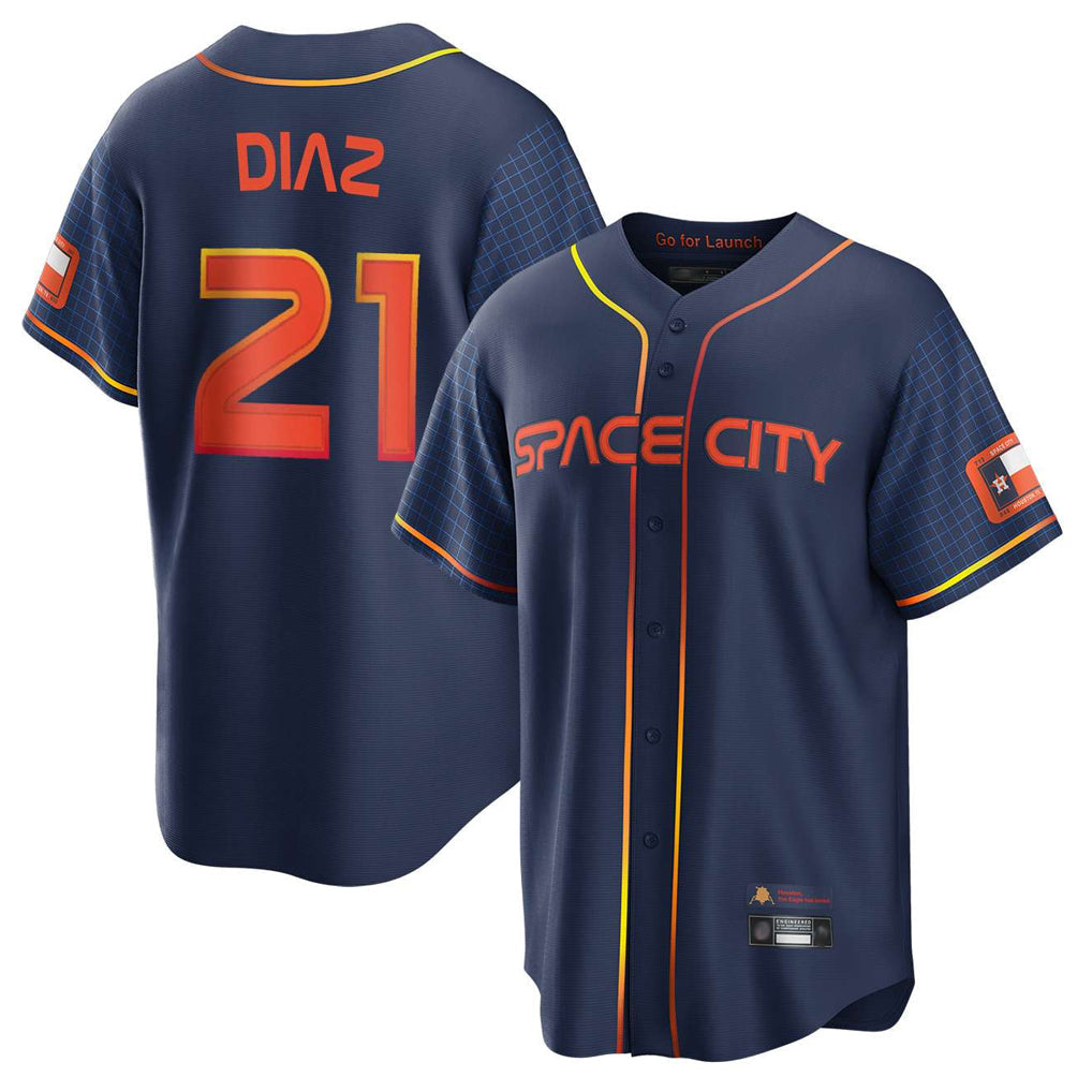 Keante H.Astros #21 Yainer Diaz Player Navy City Connect Home Game Stitched Jerseys