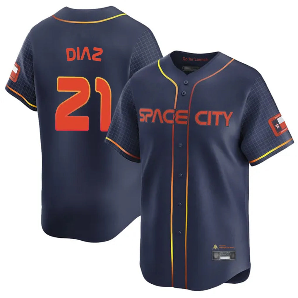 Keante H.Astros #21 Yainer Diaz Player Navy City Connect Home Limited Stitched Jerseys