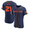 Keante H.Astros #21 Yainer Diaz Player Navy City Connect Limited Elite Home Stitched Jerseys