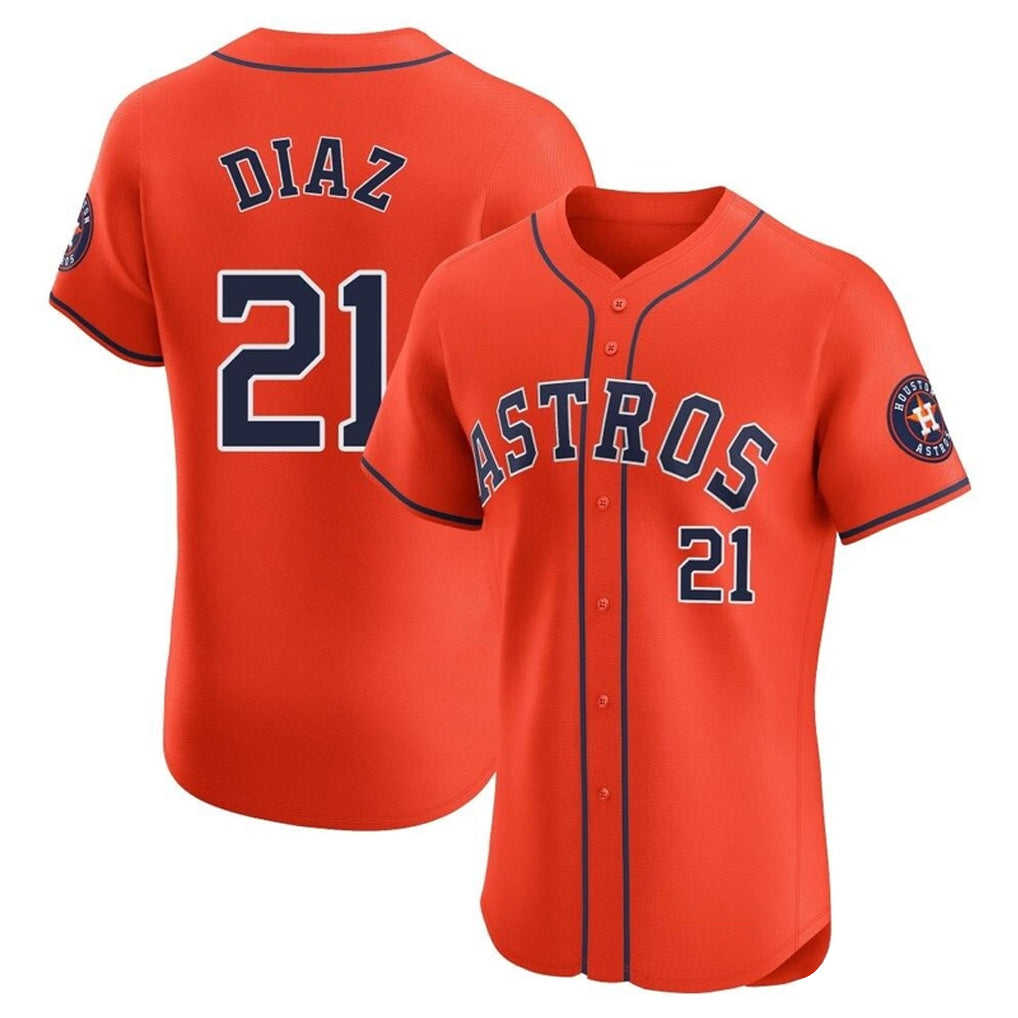 Keante H.Astros #21 Yainer Diaz Player Orange Home Limited Elite Stitched Jerseys