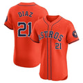 Keante H.Astros #21 Yainer Diaz Player Orange Home Limited Elite Stitched Jerseys