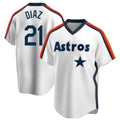 Keante H.Astros #21 Yainer Diaz Player White Cooperstown Collection T-shirt Stitched Jerseys