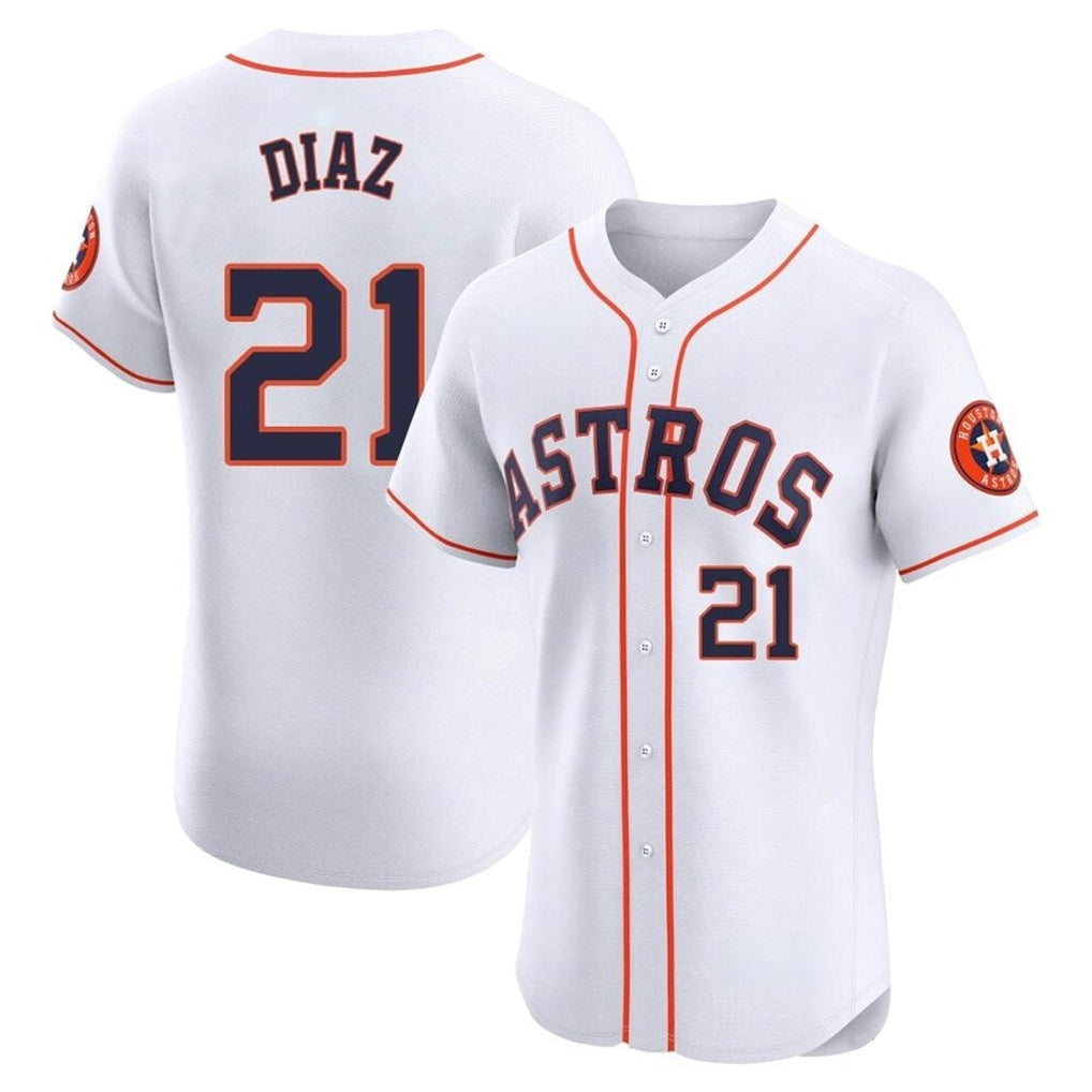 Keante H.Astros #21 Yainer Diaz Player White Limited Elite Home Stitched Jerseys