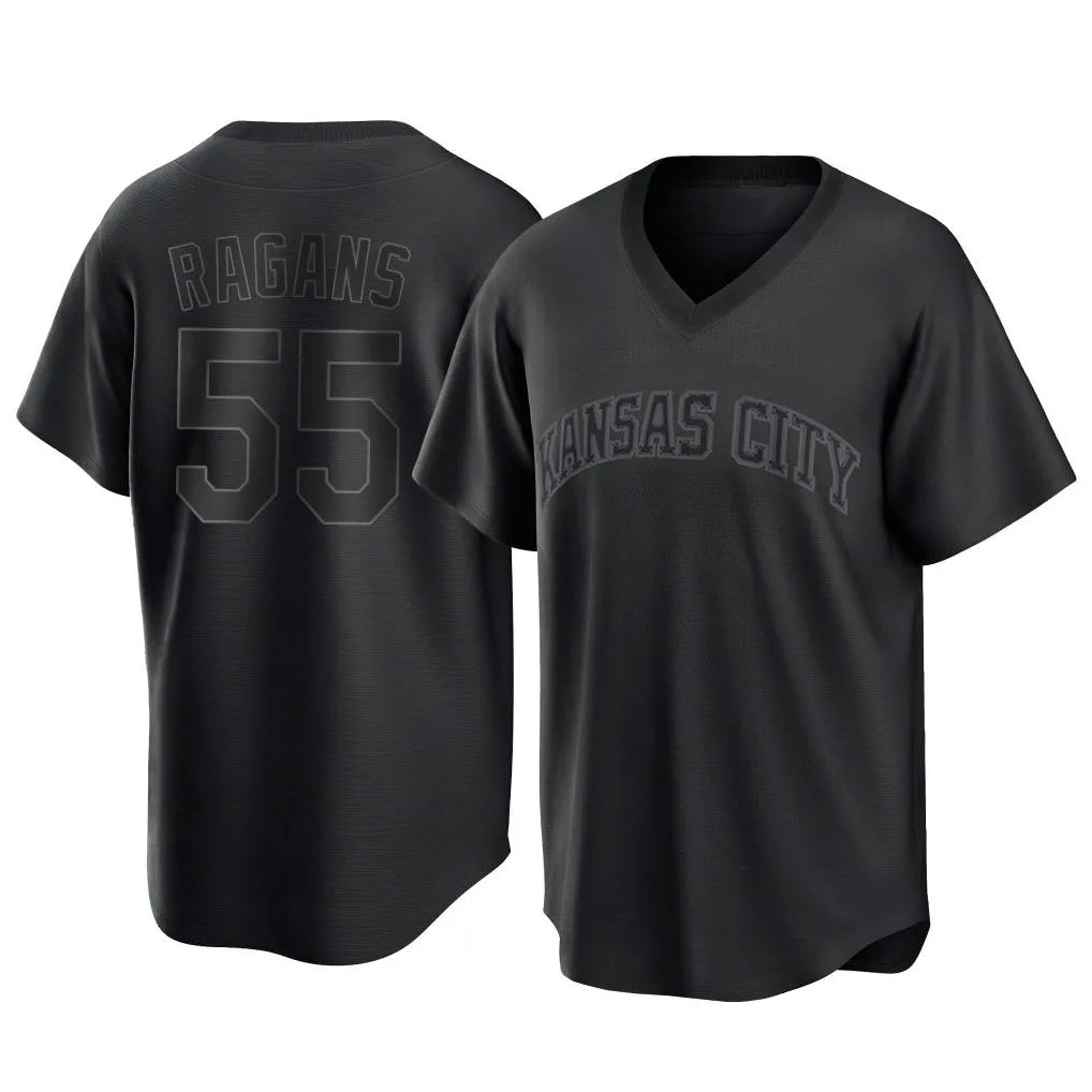 Keante KC.Royals #55 Cole Ragans Player Black Fashion Game Stitched Jerseys